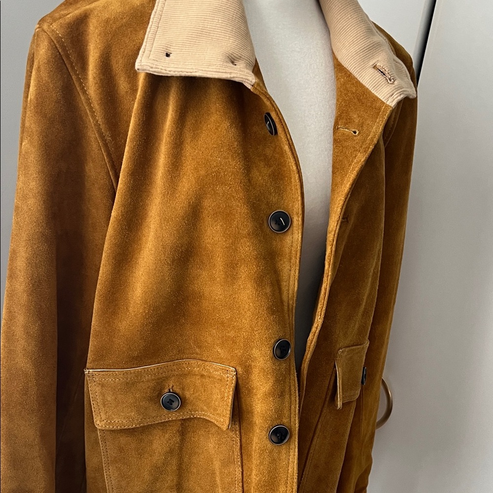 Men - Suede Stunning Jacket with Tan Accents - Picture 2 of 6